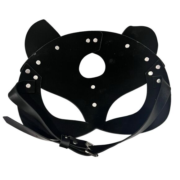 Faux Leather Costume Cat Mask BDSM Cosplay Party Club - Picture 5 of 5